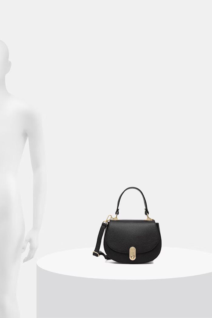 Answear.LAB чанта crossbody дамска от кожа черна