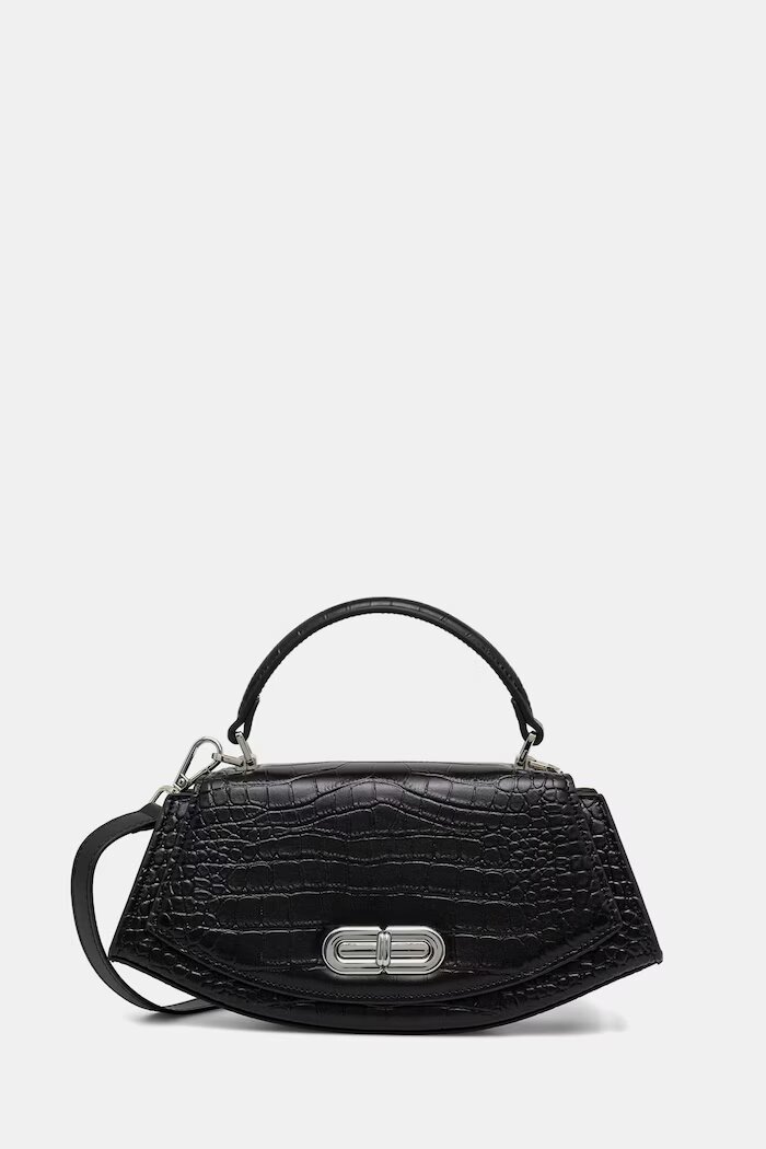 Answear.LAB чанта crossbody дамска от кожа черна
