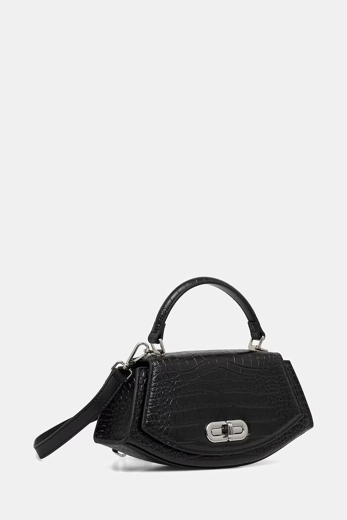 Answear.LAB чанта crossbody дамска от кожа черна