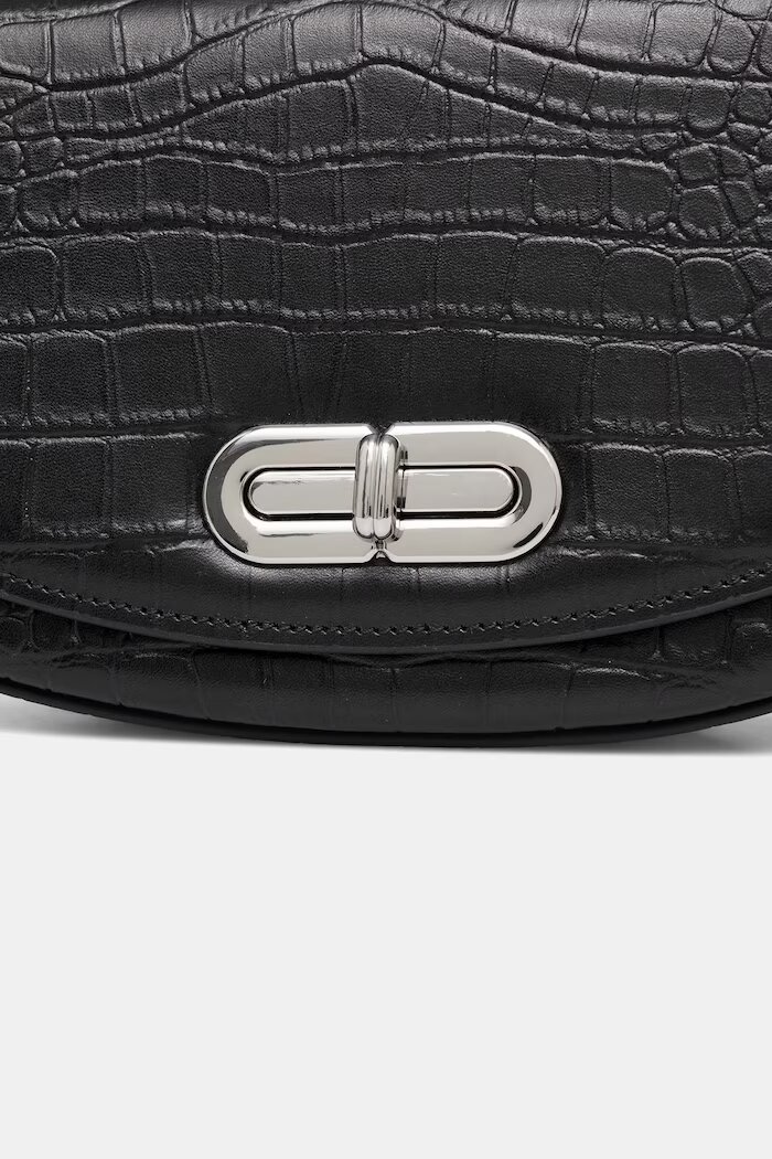Answear.LAB чанта crossbody дамска от кожа черна