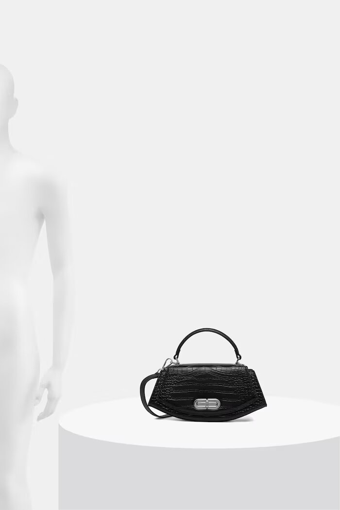Answear.LAB чанта crossbody дамска от кожа черна