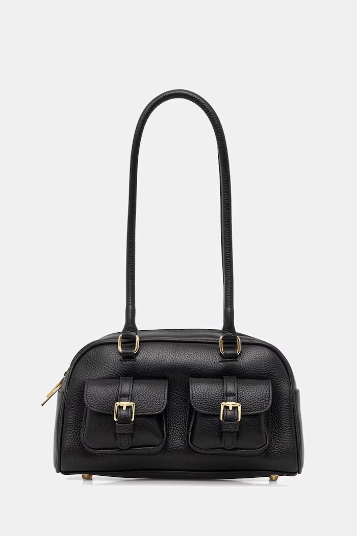 Answear.LAB чанта crossbody дамска от кожа черна