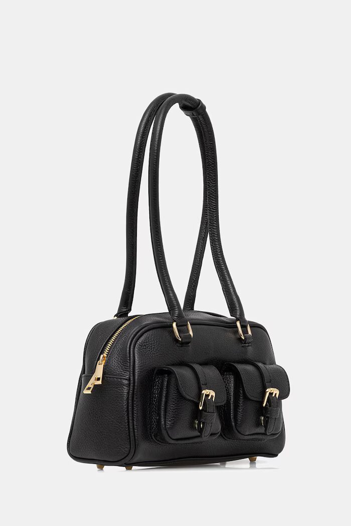 Answear.LAB чанта crossbody дамска от кожа черна