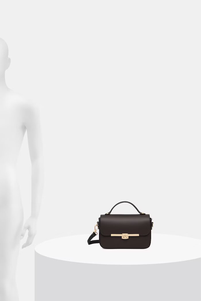 Answear.LAB чанта crossbody дамска от кожа кафява