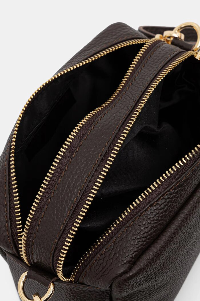Answear.LAB чанта crossbody дамска от кожа кафява