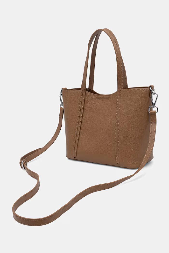 Answear.LAB чанта crossbody дамска от кожа кафява