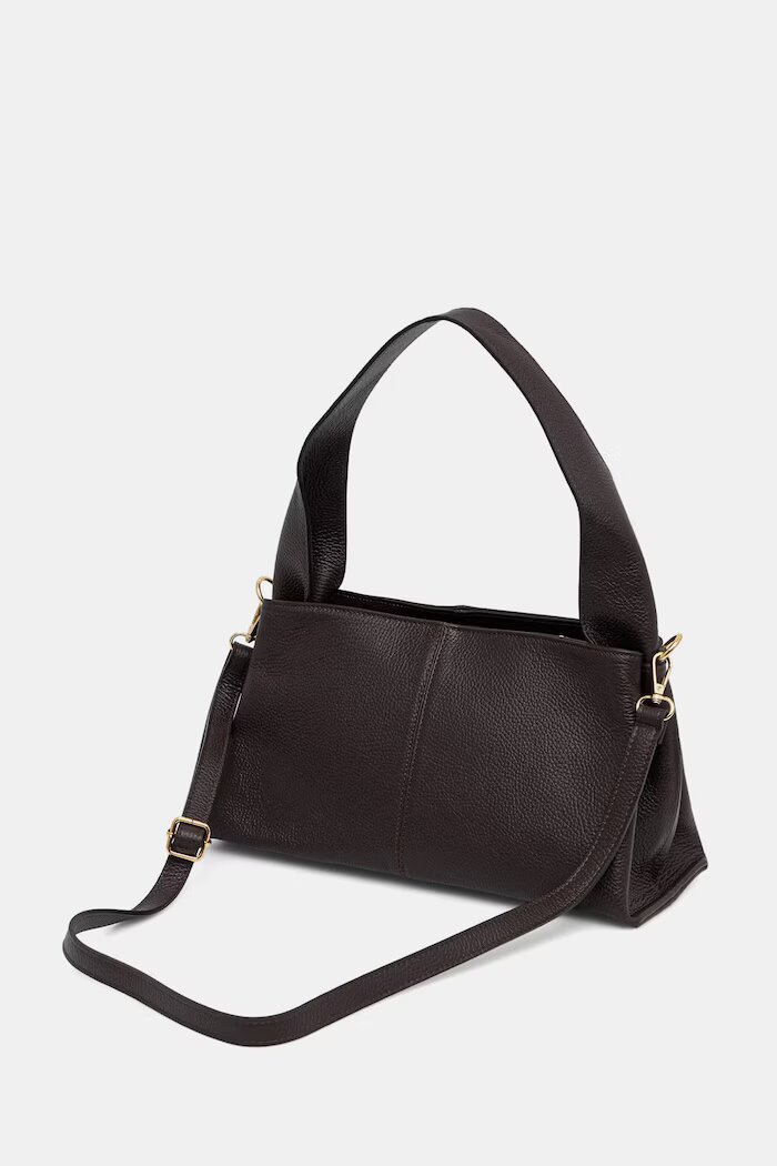 Answear.LAB чанта crossbody дамска от кожа кафява