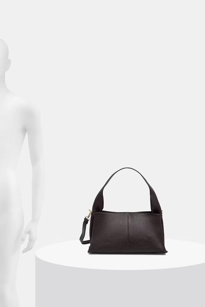 Answear.LAB чанта crossbody дамска от кожа кафява
