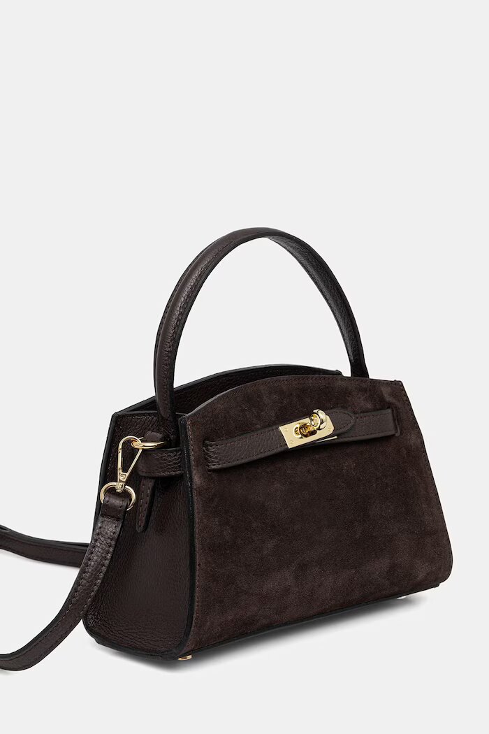 Answear.LAB чанта crossbody дамска от кожа кафява