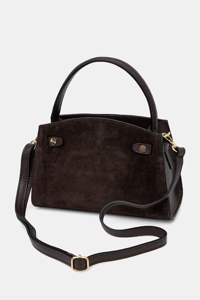 Answear.LAB чанта crossbody дамска от кожа кафява