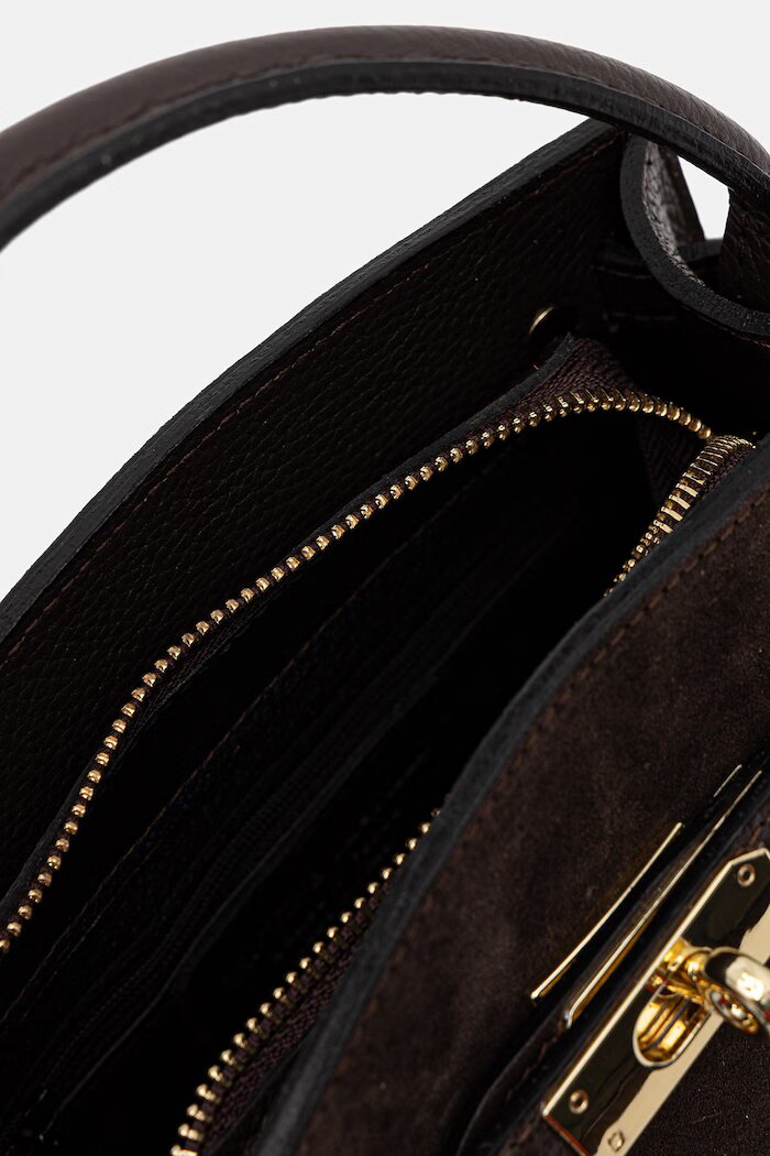 Answear.LAB чанта crossbody дамска от кожа кафява