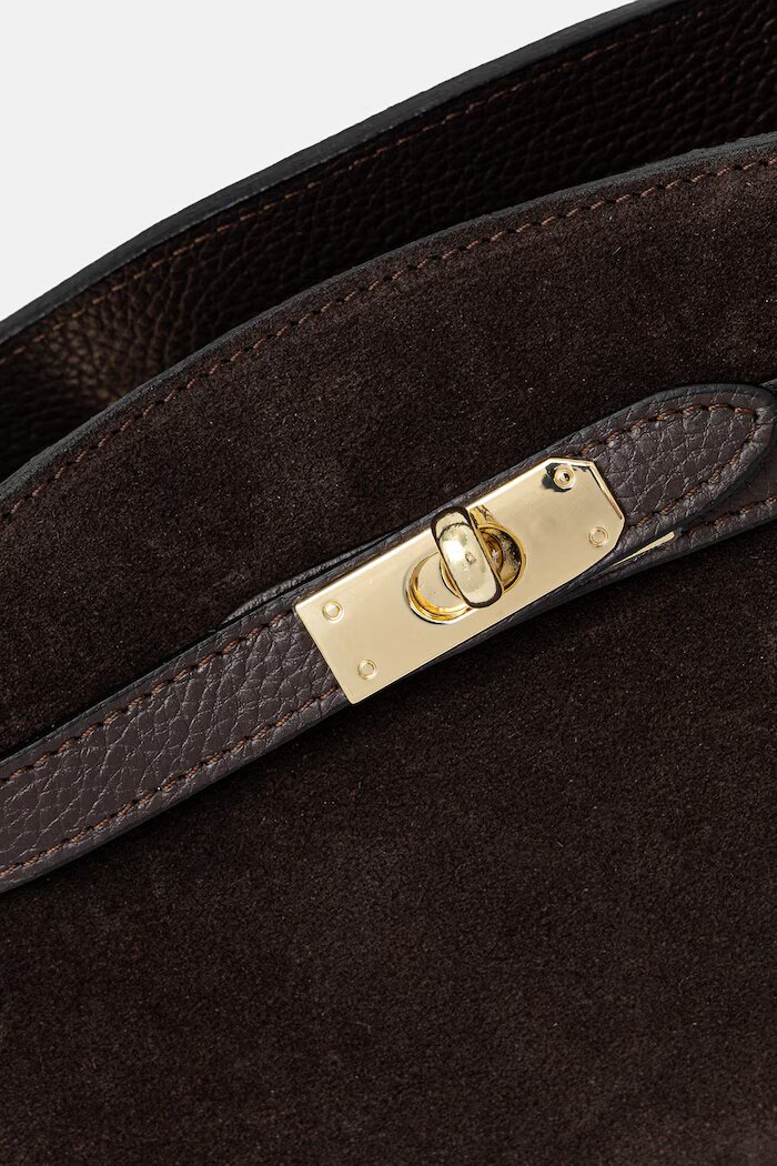 Answear.LAB чанта crossbody дамска от кожа кафява