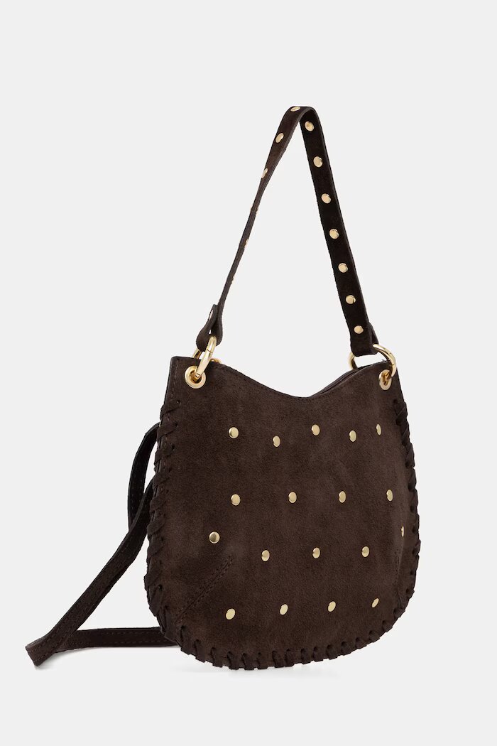 Answear.LAB чанта crossbody дамска от велур кафява