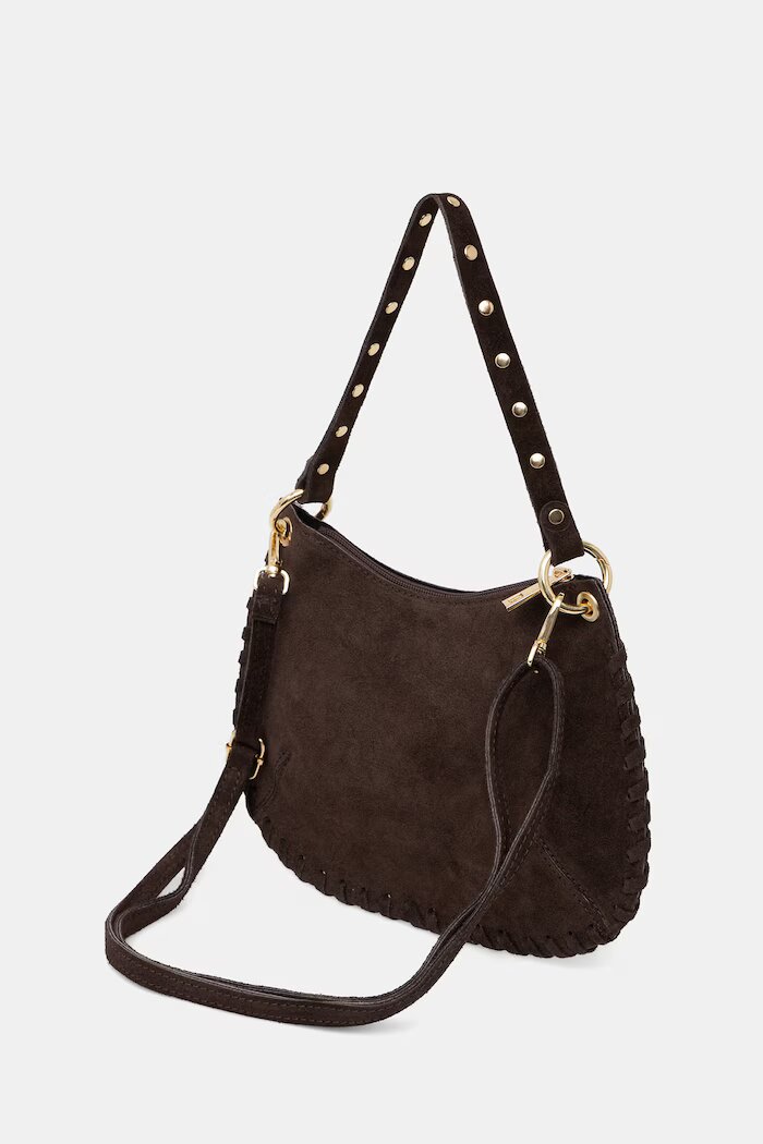 Answear.LAB чанта crossbody дамска от велур кафява