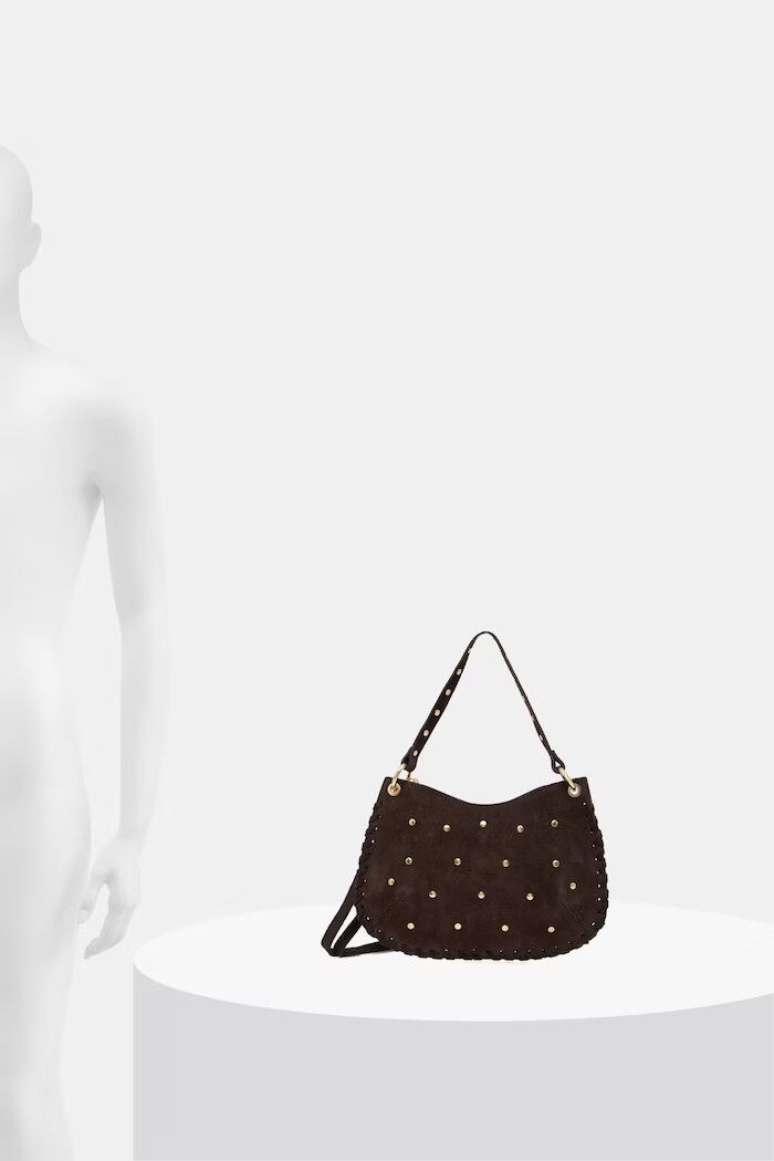 Answear.LAB чанта crossbody дамска от велур кафява