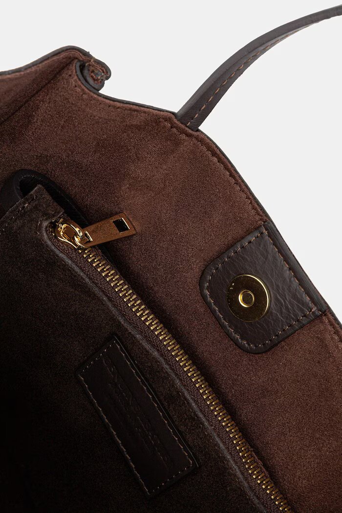 Answear.LAB чанта дамска от велур кафява
