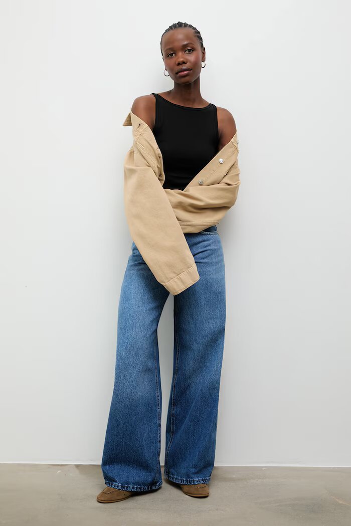 Answear.LAB Дънки wide leg дамски сини