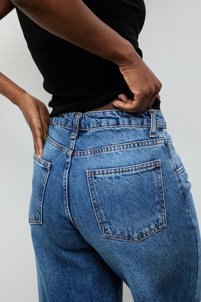 Answear.LAB Дънки wide leg дамски сини