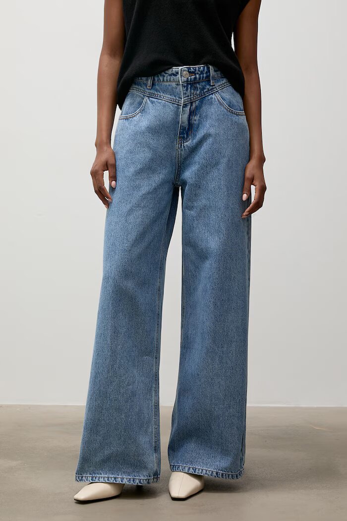 Answear.LAB дънки wide leg дамски сини