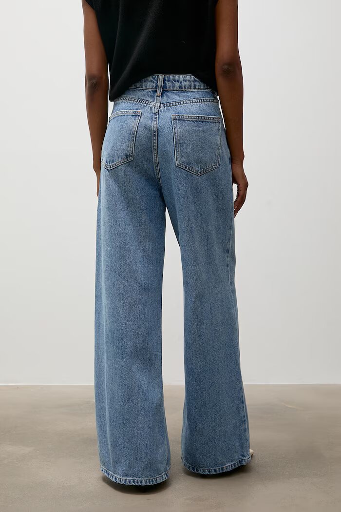 Answear.LAB дънки wide leg дамски сини