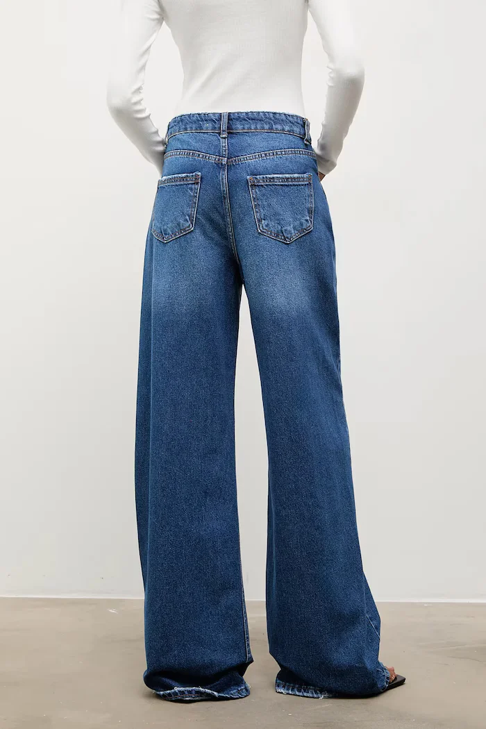 Answear.LAB дънки wide leg дамски сини
