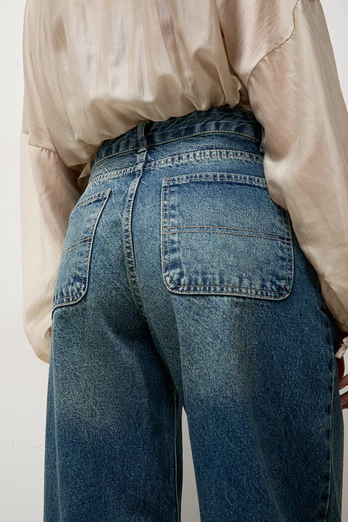 Answear.LAB дънки wide leg дамски сини