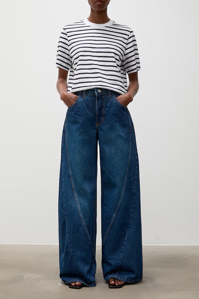 Answear.LAB дънки wide leg дамски тъмносини