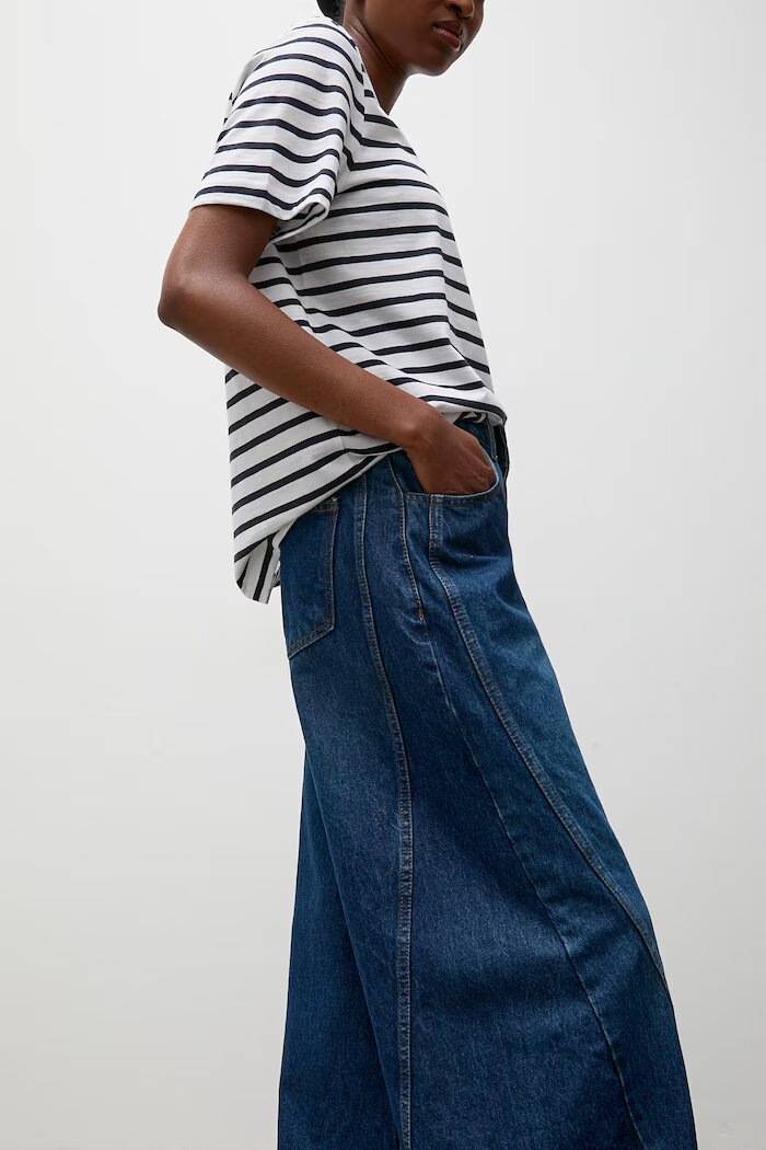 Answear.LAB дънки wide leg дамски тъмносини