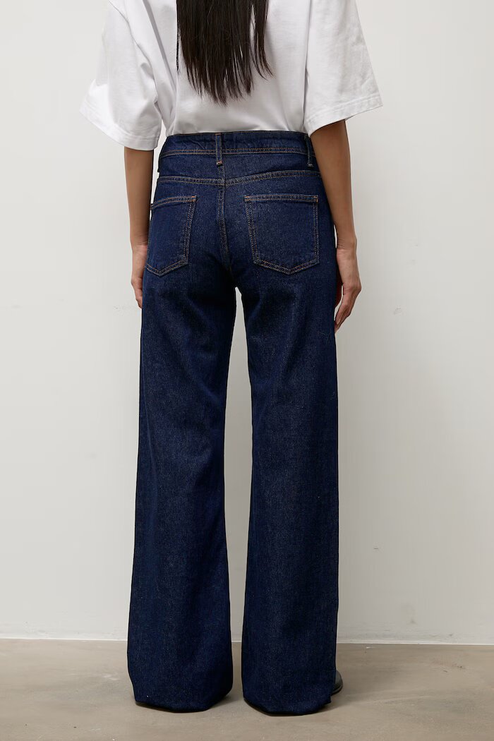 Answear.LAB дънки wide leg дамски тъмносини