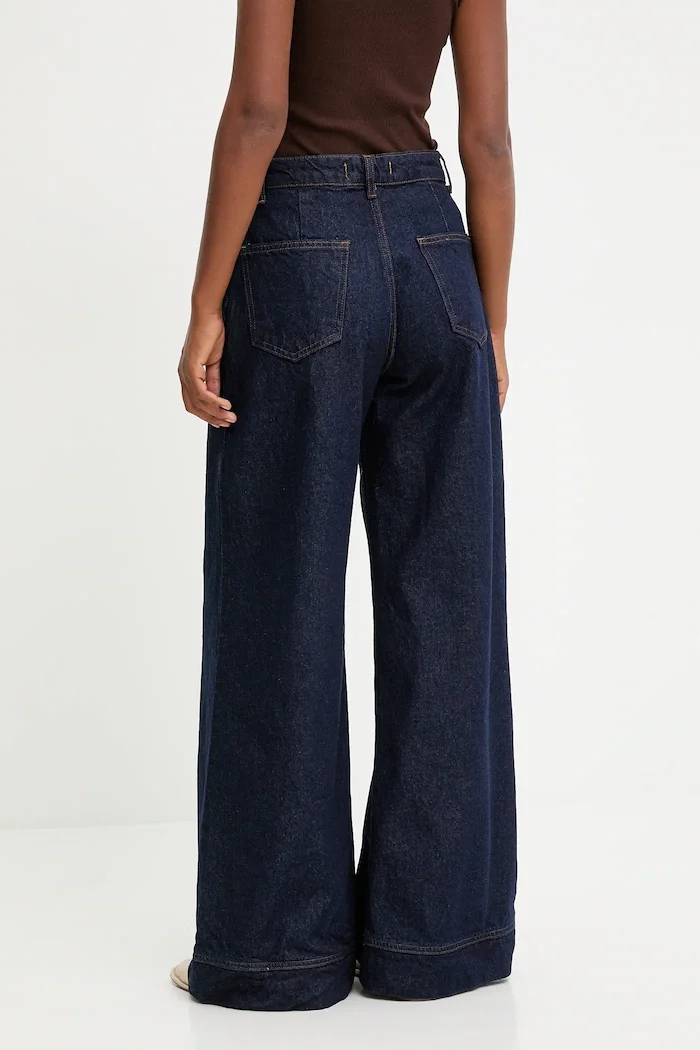 Answear.LAB дънки wide leg дамски тъмносини