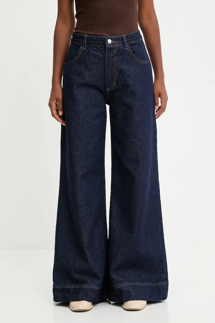 Answear.LAB дънки wide leg дамски тъмносини