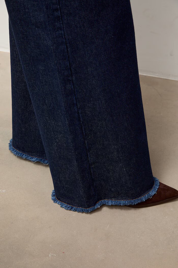Answear.LAB дънки wide leg дамски тъмносини