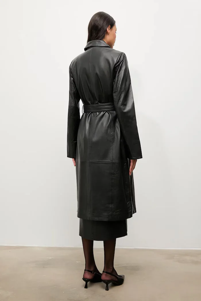 Answear.LAB Кожено палто ELEANOR в черно