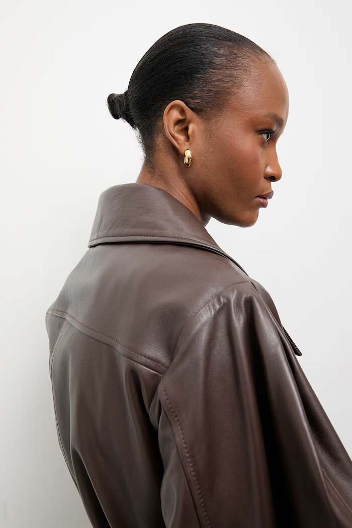 Answear.LAB Кожено яке LANI from the Unscripted collection кафяво