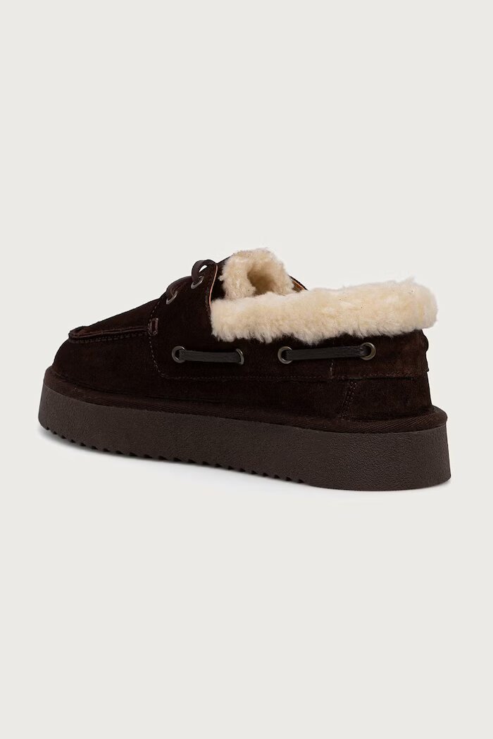 Answear.LAB половинки обувки дамски от велур кафяви