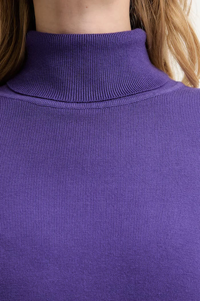 Answear.LAB Пуловер с кашмир Answear Lab в лилаво от лека материя с поло