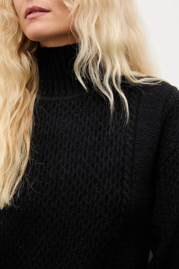 Answear.LAB Рокля с кашмир в черно къса със стандартна кройка