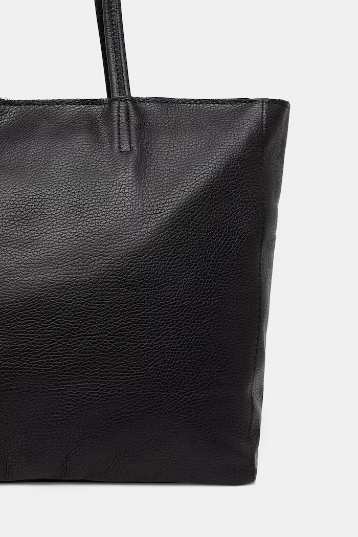 Answear.LAB шопинг чанта дамска от кожа черна