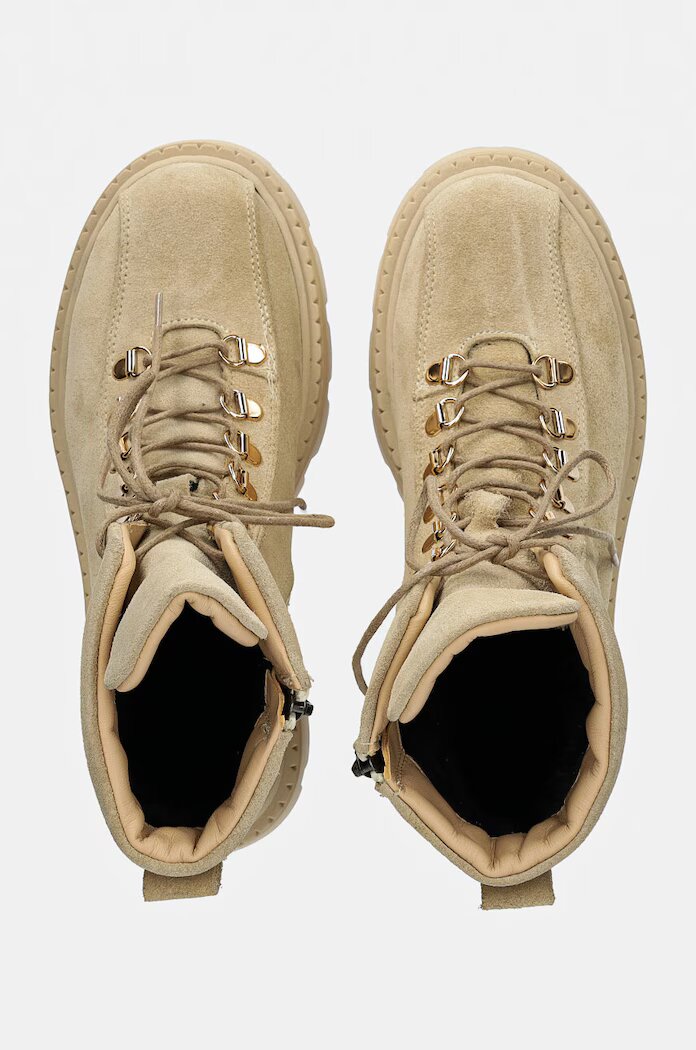 Answear.LAB Велурени кубинки в бежово с платформа
