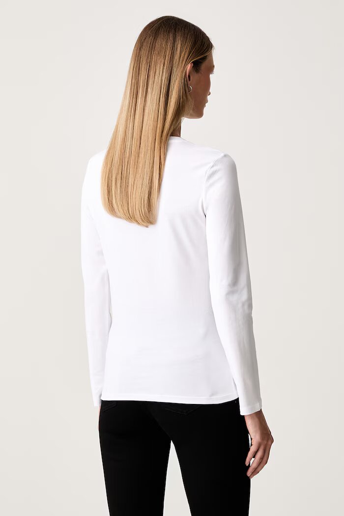 ARMANI EXCHANGE блуза с дълги ръкави дамска от памук бяла XW002761 AF23954