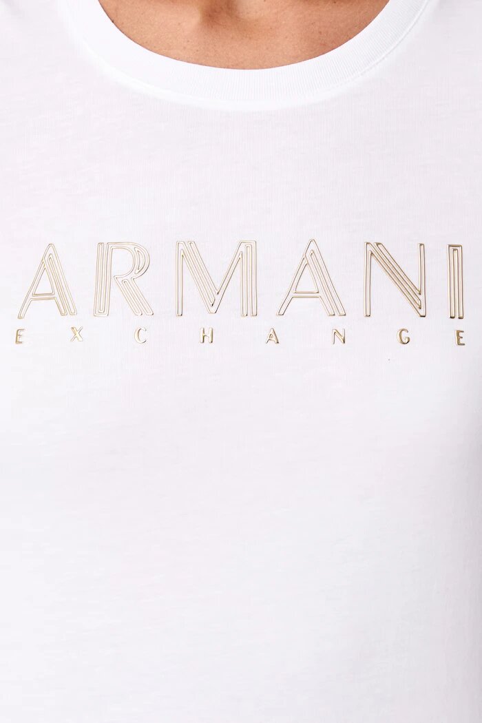 ARMANI EXCHANGE блуза с дълги ръкави дамска от памук бяла XW002761 AF23954
