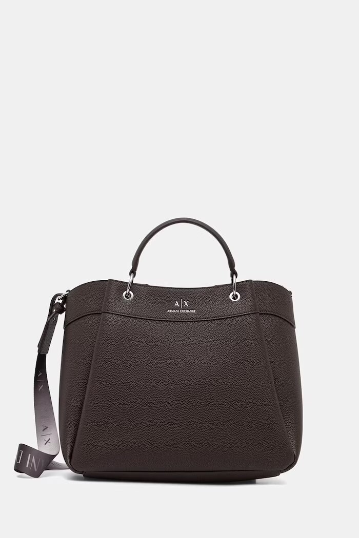 ARMANI EXCHANGE чанта дамска от имитация на кожа кафява 942910 CC783