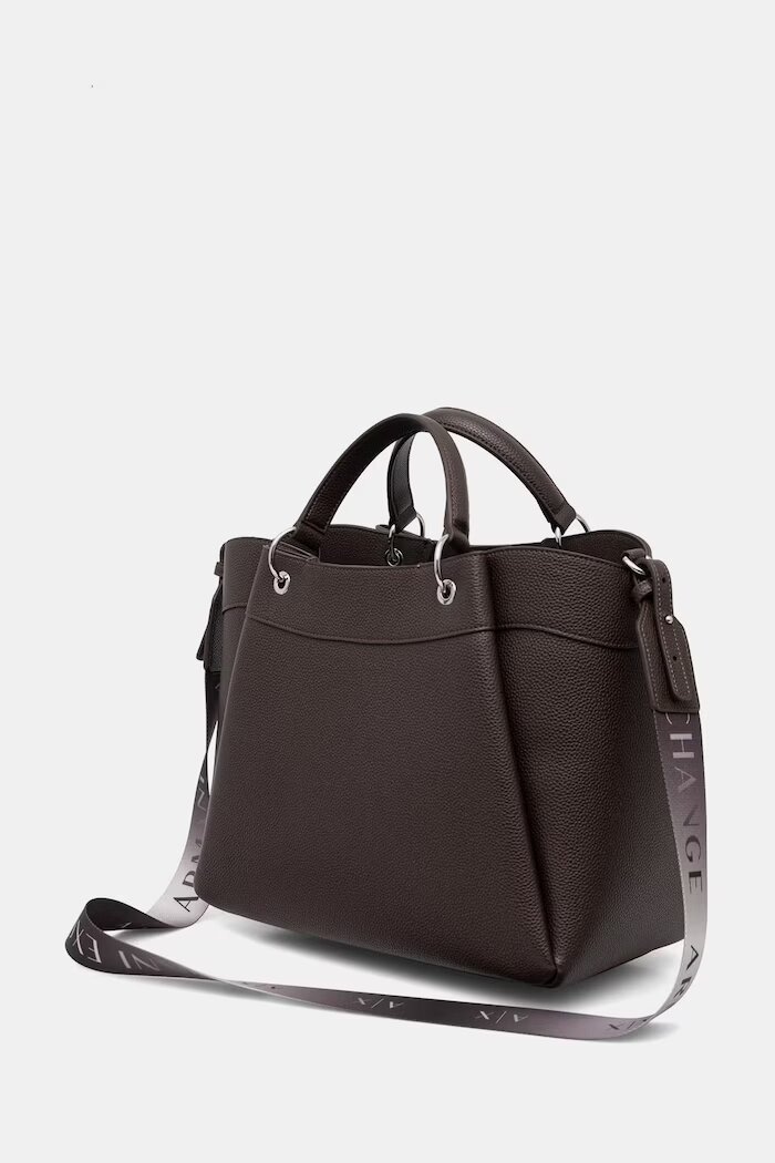 ARMANI EXCHANGE чанта дамска от имитация на кожа кафява 942910 CC783