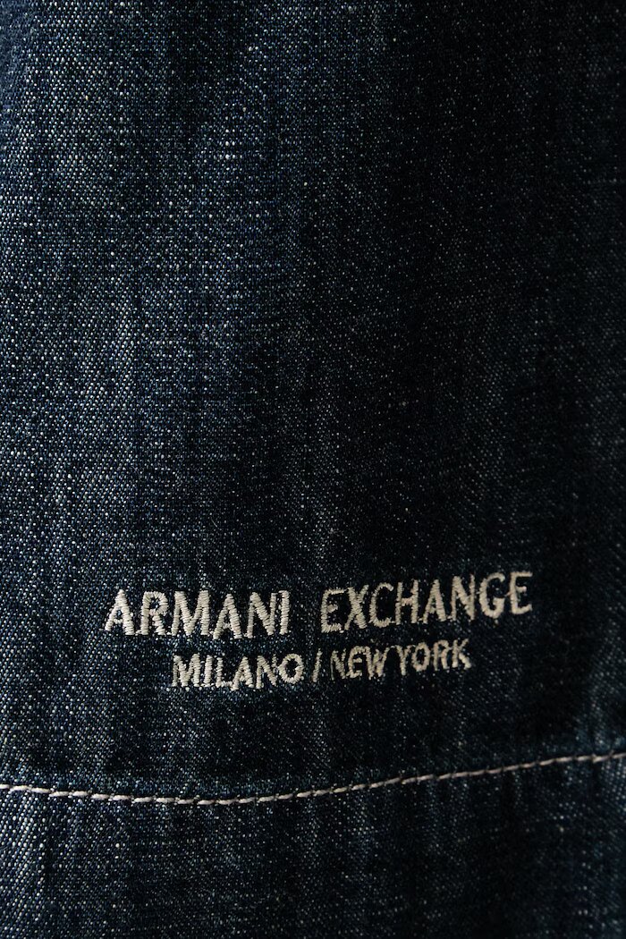 ARMANI EXCHANGE къс панталон мъжки от памук тъмносин със стандартна талия XM003077 AF26951