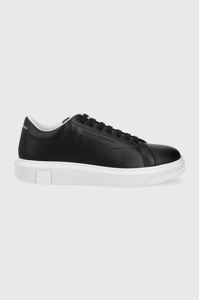 ARMANI EXCHANGE Кожени маратонки в черно XUX123 XV534 00002