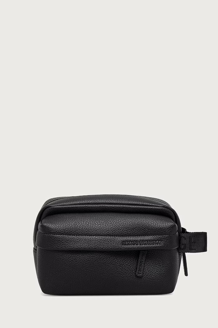ARMANI EXCHANGE козметична чанта мъжка от имитация на кожа черна XM003230 AF26651