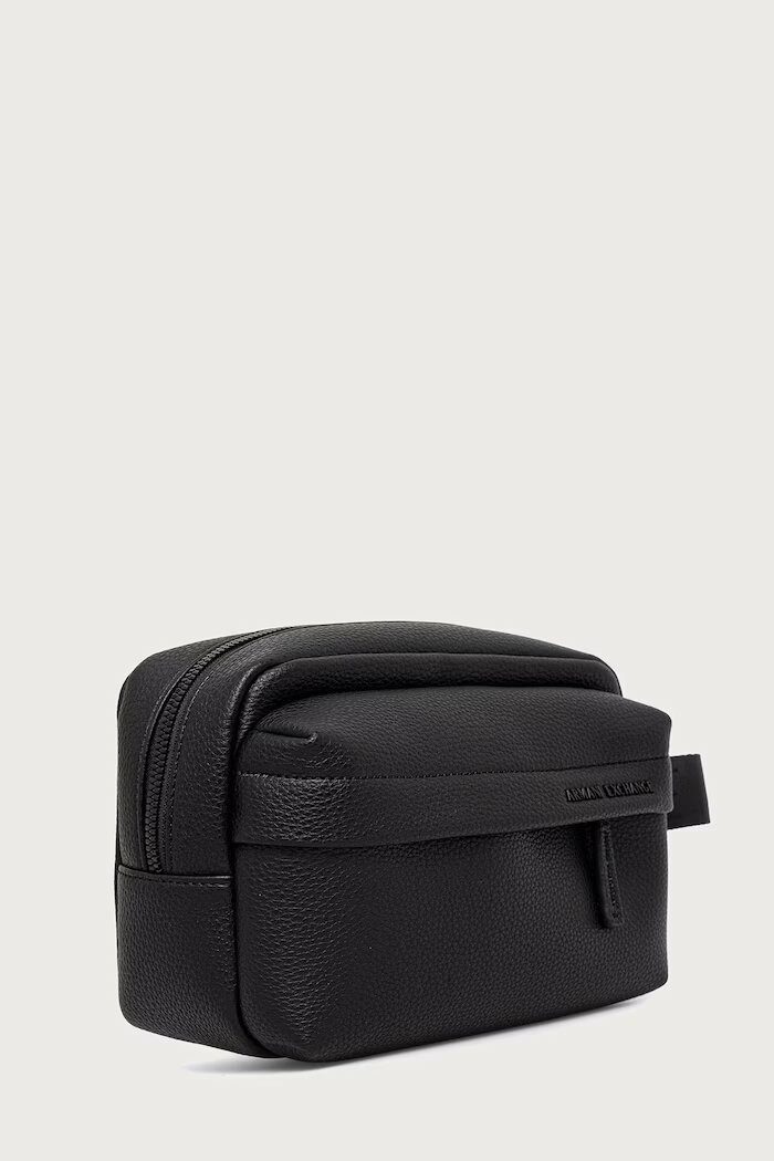 ARMANI EXCHANGE козметична чанта мъжка от имитация на кожа черна XM003230 AF26651
