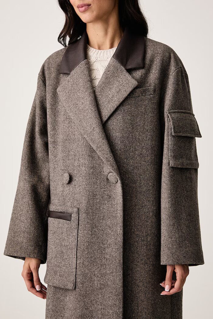 ARMANI EXCHANGE палто дамско с вълна кафяво XW002451 AF26075