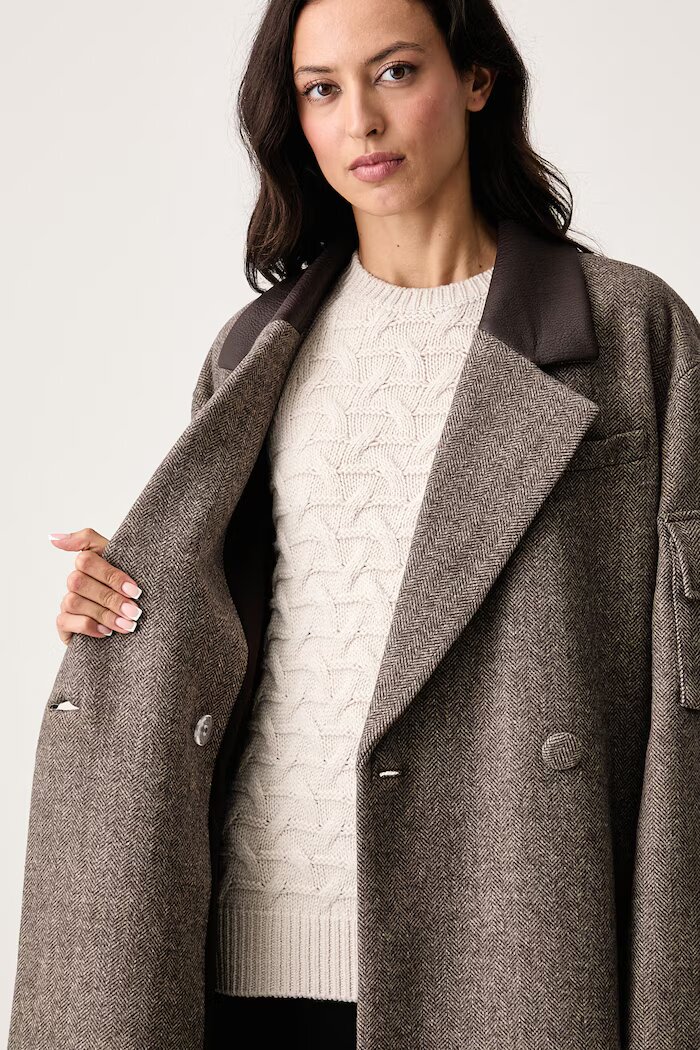 ARMANI EXCHANGE палто дамско с вълна кафяво XW002451 AF26075