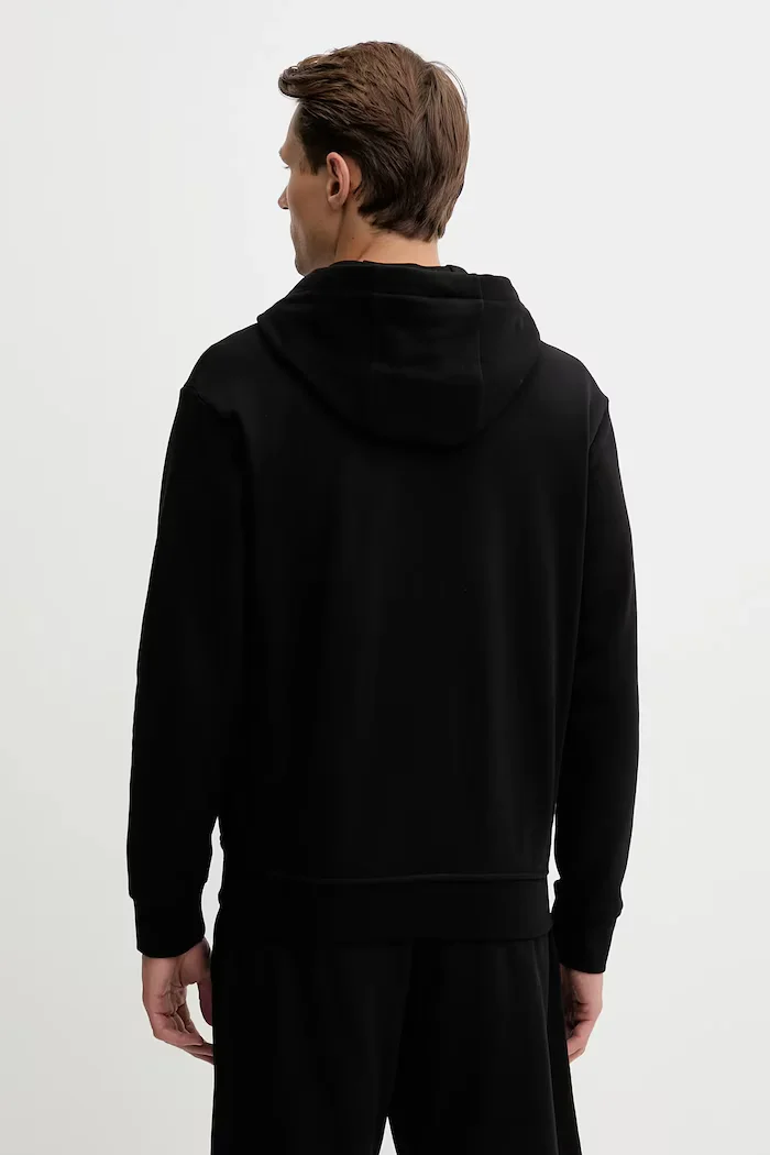 ARMANI EXCHANGE Памучен суичър мъжки в черно с качулка с изчистен дизайн XM001293 AF20934